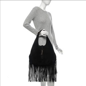 Gucci Jackie O suede fringe hobo